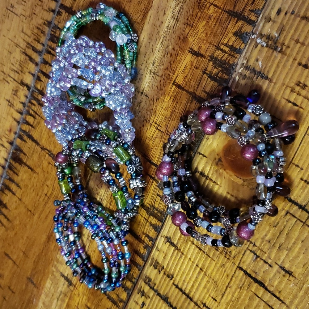 Set of handmade wrap bracelets